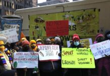 Trabajadores ambulantes de Nueva York, en campaña por la formalización de su labor.
