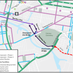 Mapa de la red ciclista en desarrollo de Blissville, en el oeste de Queens, con los proyectos de la Fase I prácticamente finalizados en 2025. Crédito NYC DOT