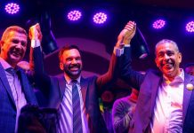 Ydanis Rodríguez respalda a Mamdani para la alcaldía de NYC Zohran Mamdani, candidato a alcalde de la ciudad de Nueva York, junto a Ydanis Rodríguez y el congresista Adriano Espaillat.