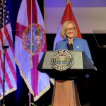 La alcaldesa electa de Miami, Eileen Higgins, habla durante el acto de juramento en la Universidad de Miami-Dade College, en Miami, Florida (EE.UU.). Imagen de archivo. EFE