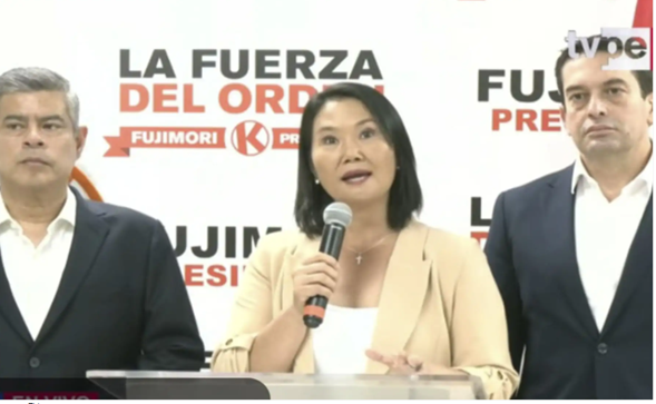 Keiko Fujimori convoca a la unidad y transformar el miedo en esperanza. Foto: Agencia Andina, Editora Perú