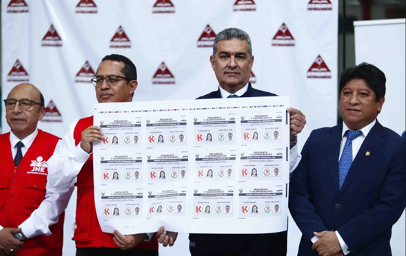 Segunda vuelta Perú 2026. ONPE realiza prueba de color e impresión de cédulas para segunda vuelta. Foto Agencia Andina Editora Peru.   