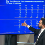 El alcalde Zohran Mamadani, explica detalles del presupuesto fiscal, durante la presentación realizada el martes.